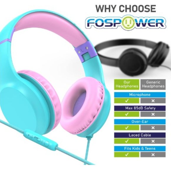 Kids Headphones - Wired - Stereo - Safe Volume Limit/Control - Microphone - Picture 7 of 12